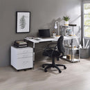 Tennos Writing Desk, White & Chrome Finish Acme