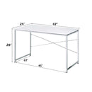 Tennos Writing Desk, White & Chrome Finish Acme