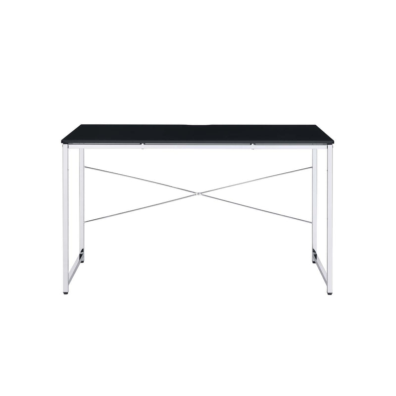 Tennos Writing Desk, Black & Chrome Finish Acme