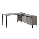 Zakwani Writing Desk, Gray Oak & Black Finish Acme