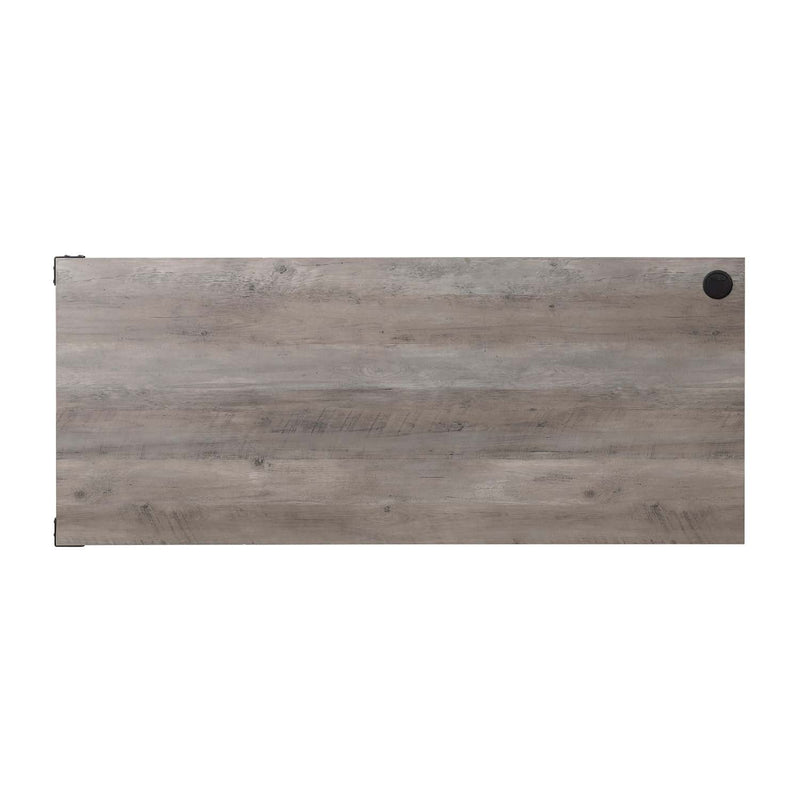 Zakwani Writing Desk, Gray Oak & Black Finish Acme