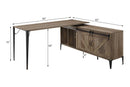 Zakwani Writing Desk, Rustic Oak & Black Finish Acme