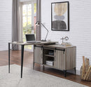 Zakwani Writing Desk, Gray Oak & Black Finish Acme