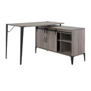 Zakwani Writing Desk, Gray Oak & Black Finish Acme