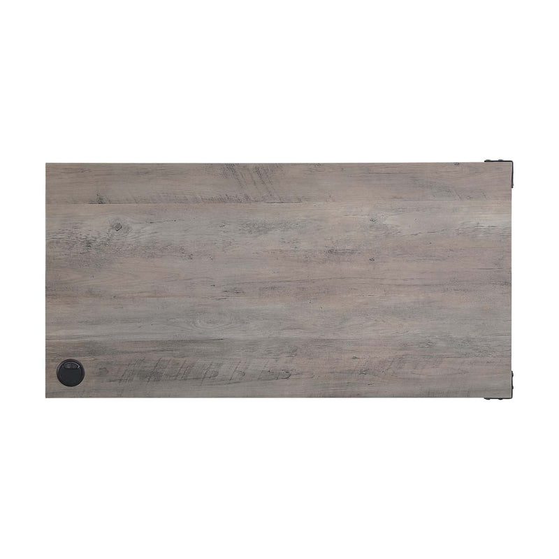 Zakwani Writing Desk, Gray Oak & Black Finish Acme