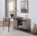 Zakwani Writing Desk, Gray Oak & Black Finish Acme
