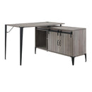 Zakwani Writing Desk, Gray Oak & Black Finish Acme