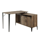 Zakwani Writing Desk, Rustic Oak & Black Finish Acme