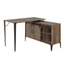Zakwani Writing Desk, Rustic Oak & Black Finish Acme