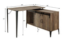 Zakwani Writing Desk, Rustic Oak & Black Finish Acme
