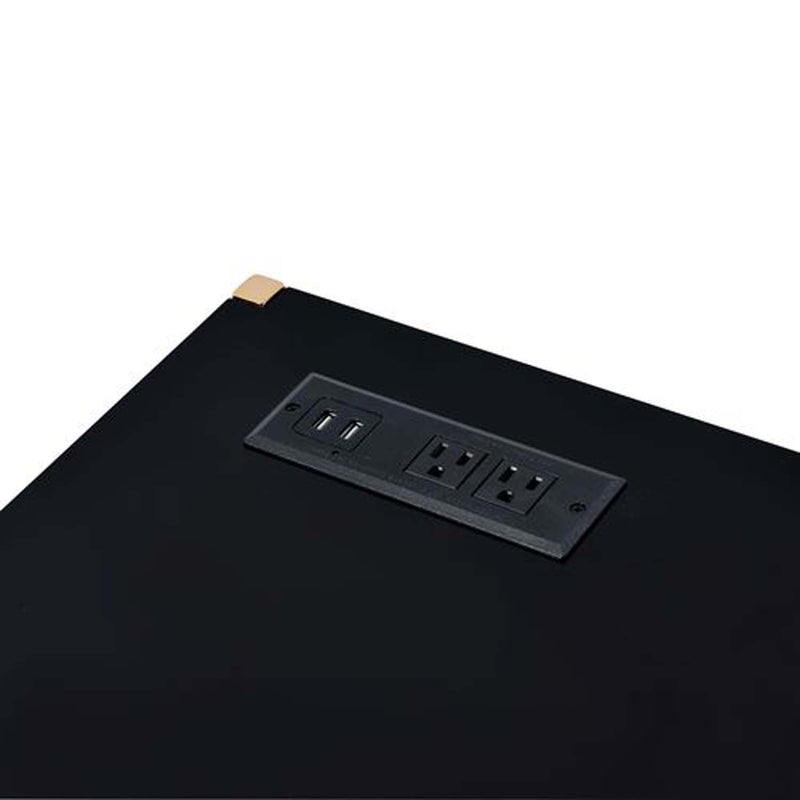 Midriaks Writing Desk w/USB, Black & Gold Finish Acme