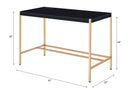 Midriaks Writing Desk w/USB, Black & Gold Finish Acme
