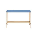 Midriaks Writing Desk w/USB, Navy Blue & Gold Finish Acme