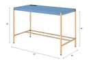 Midriaks Writing Desk w/USB, Navy Blue & Gold Finish Acme