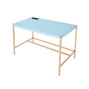 Midriaks Writing Desk w/USB, Baby Blue & Gold Finish Acme
