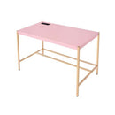 Midriaks Writing Desk w/USB, Pink & Gold Finish Acme