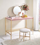 Midriaks Writing Desk w/USB, Pink & Gold Finish Acme