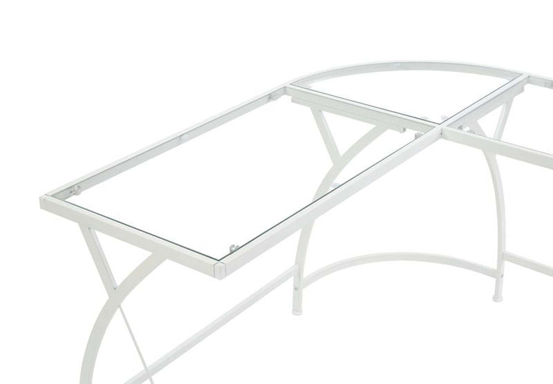 Janison Writing Desk, Clear Glass Top & White Finish Acme