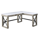 Talmar Writing Desk w/Lift Top, Marble Top & Rustic Oak Finish Acme