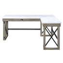 Talmar Writing Desk w/Lift Top, Marble Top & Rustic Oak Finish Acme