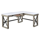 Talmar Writing Desk w/Lift Top, Marble Top & Rustic Oak Finish Acme