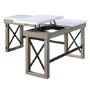 Talmar Writing Desk w/Lift Top, Marble Top & Rustic Oak Finish Acme