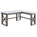 Talmar Writing Desk w/Lift Top, Marble Top & Weathered Gray Finish Acme