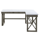 Talmar Writing Desk w/Lift Top, Marble Top & Weathered Gray Finish Acme