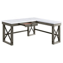 Talmar Writing Desk w/Lift Top, Marble Top & Weathered Gray Finish Acme