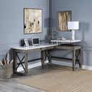 Talmar Writing Desk w/Lift Top, Marble Top & Weathered Gray Finish Acme
