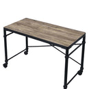 Oklarth Writing Desk, Rustic Oak & Black Finish Acme