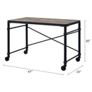 Oklarth Writing Desk, Rustic Oak & Black Finish Acme