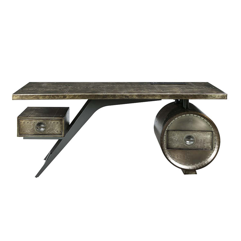 Brancaster Executive Writing Desk w/USB, Bronze Aluminum Acme