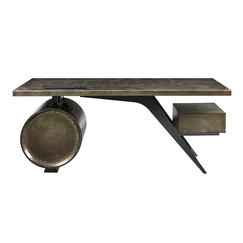 Brancaster Executive Writing Desk w/USB, Bronze Aluminum Acme