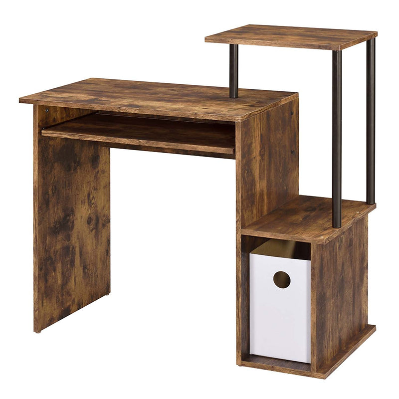 Lyphre Computer Desk, Weathered Oak & Black Finish Acme