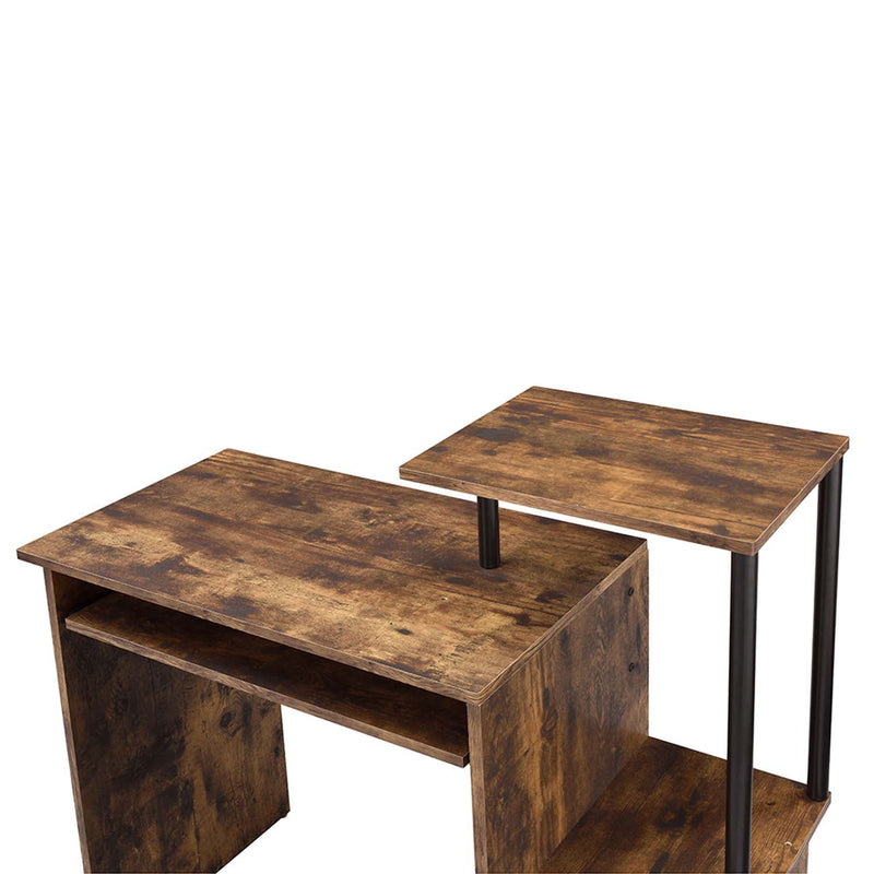 Lyphre Computer Desk, Weathered Oak & Black Finish Acme