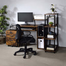 Lyphre Computer Desk, Weathered Oak & Black Finish Acme