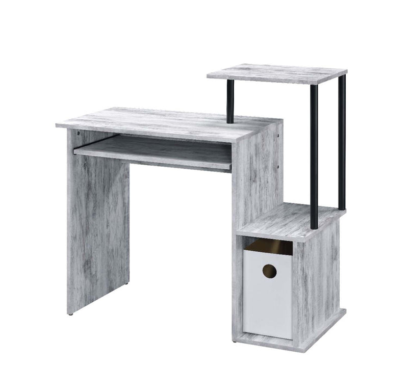 Lyphre Computer Desk, Antique White & Black Finish Acme