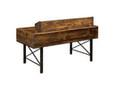 Safea Computer Desk, Weathered Oak & Black Finish Acme