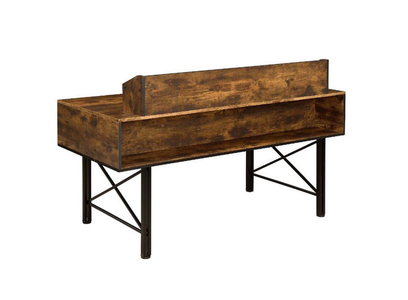Safea Computer Desk, Weathered Oak & Black Finish Acme