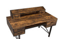 Safea Computer Desk, Weathered Oak & Black Finish Acme