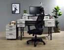 Safea Computer Desk, Antique White & Black Finish Acme