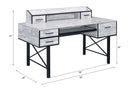 Safea Computer Desk, Antique White & Black Finish Acme