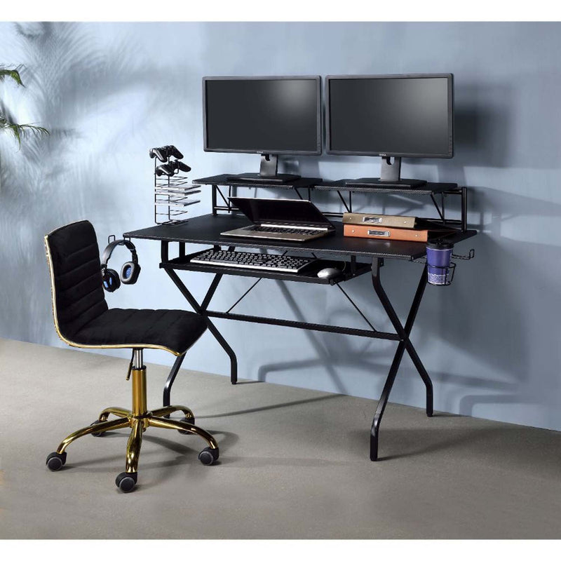 Hartman Gaming Desk, Black Finish Acme