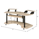Eleazar 71" Music Studio Desk, Natural Oak Finish Acme