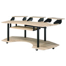 Eleazar 83" Music Studio Desk, Natural Oak Finish Acme