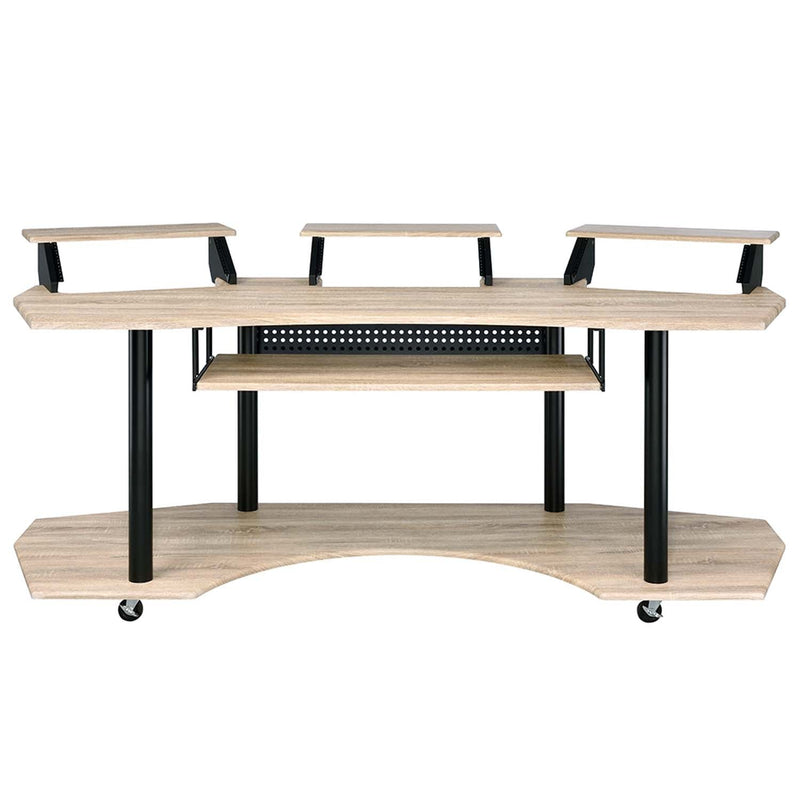 Eleazar 83" Music Studio Desk, Natural Oak Finish Acme