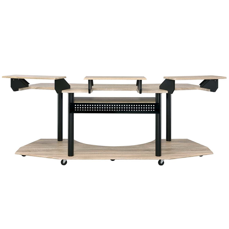 Eleazar 83" Music Studio Desk, Natural Oak Finish Acme