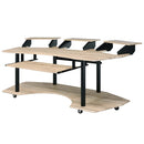 Eleazar 83" Music Studio Desk, Natural Oak Finish Acme