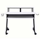 Suitor Music Recording Studio Desk, White & Black Finish Acme